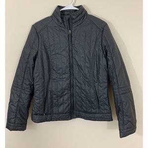 Prana Charcoal Gray Puffer Jacket Full Zip Size L